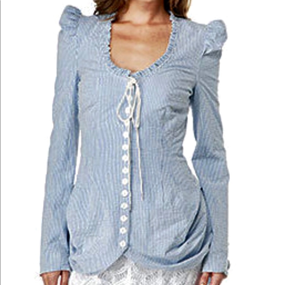 Betsey Johnson size 10 Seersucker Bustle Jacket